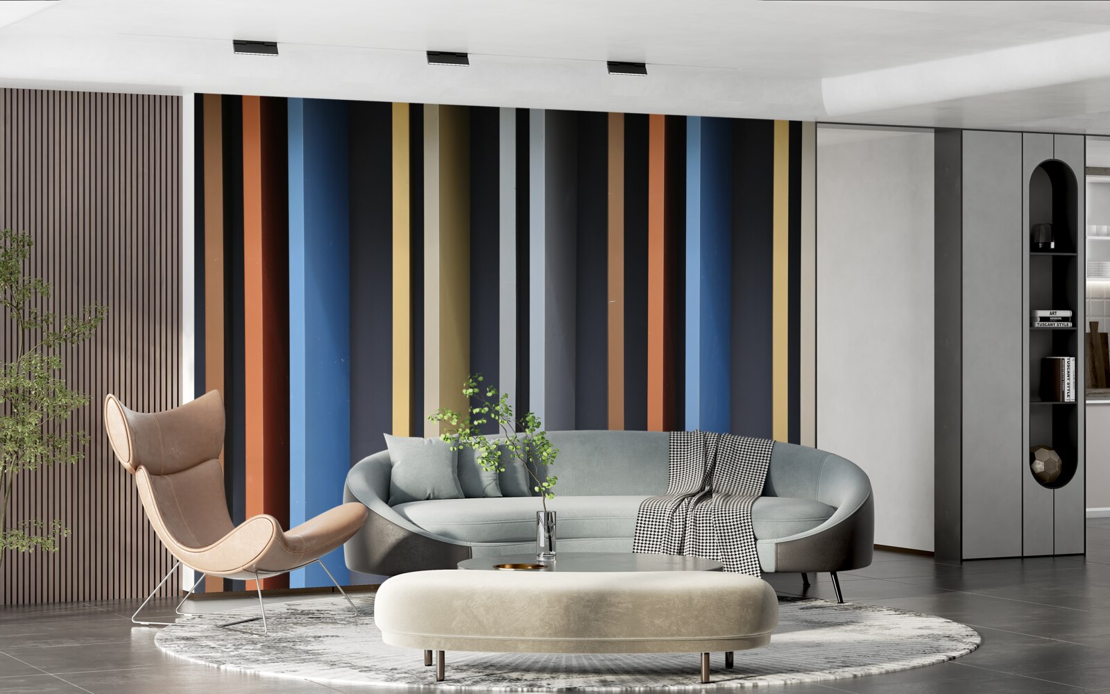 Fotobehang felgekleurde lijnen die verticaal lopen