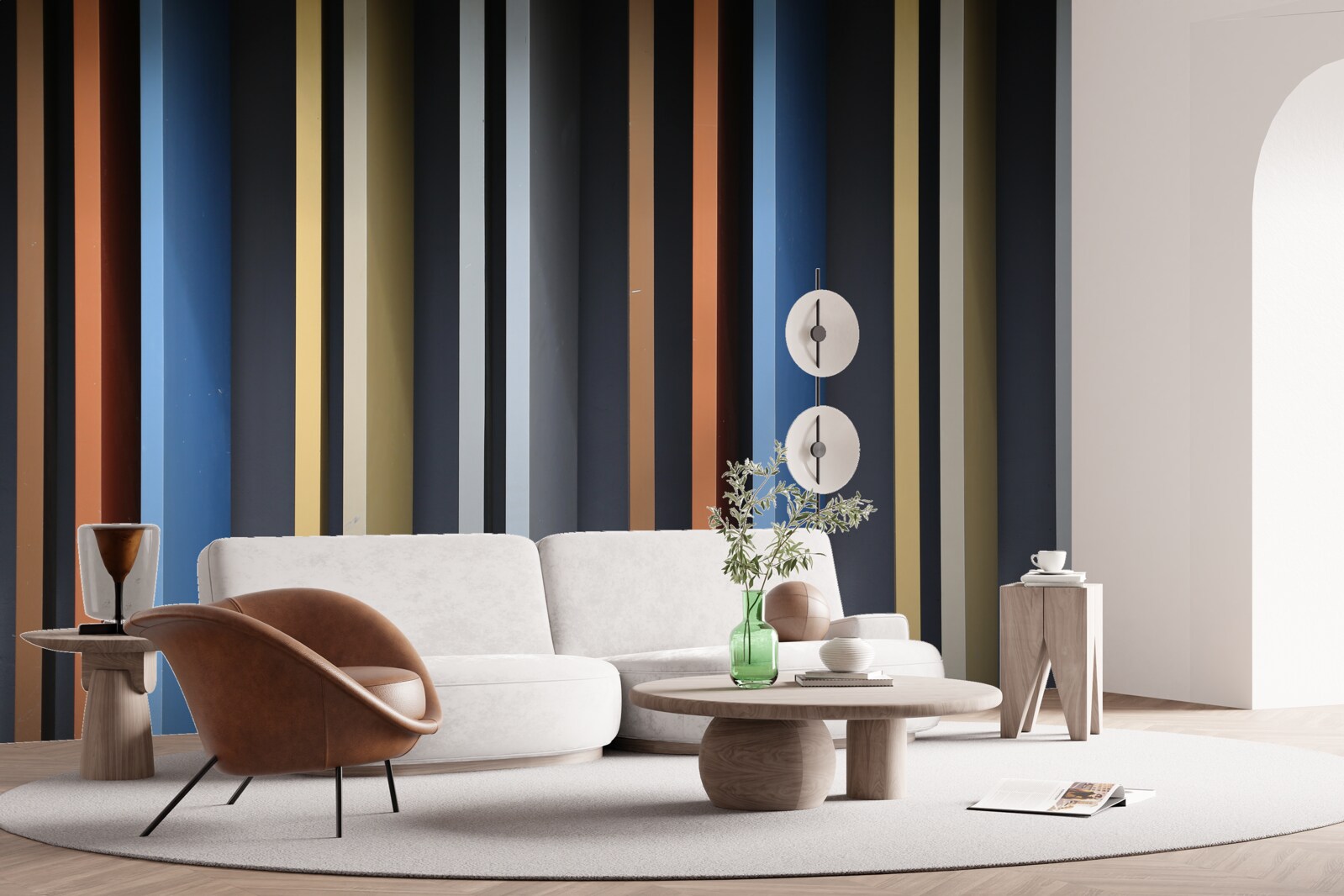 Fotobehang felgekleurde lijnen die verticaal lopen