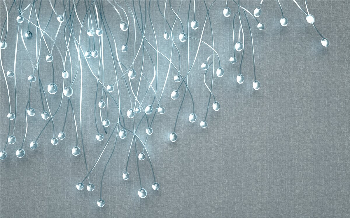 Fotobehang abstracte beelden van verticaal gerangschikte bloemen op takken