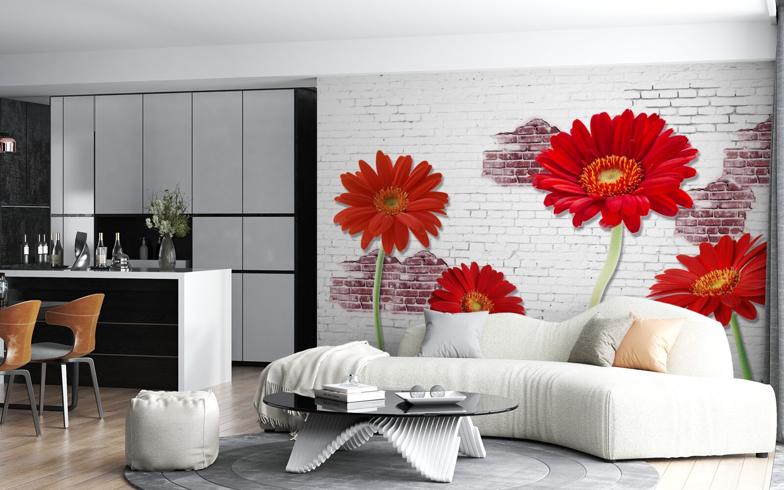 Fotobehang elegante rode gerbera's