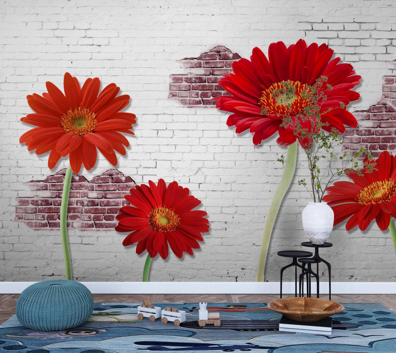 Fotobehang elegante rode gerbera's