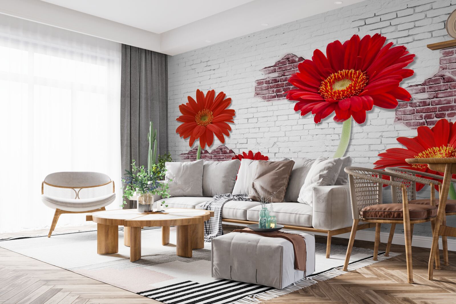 Fotobehang elegante rode gerbera's