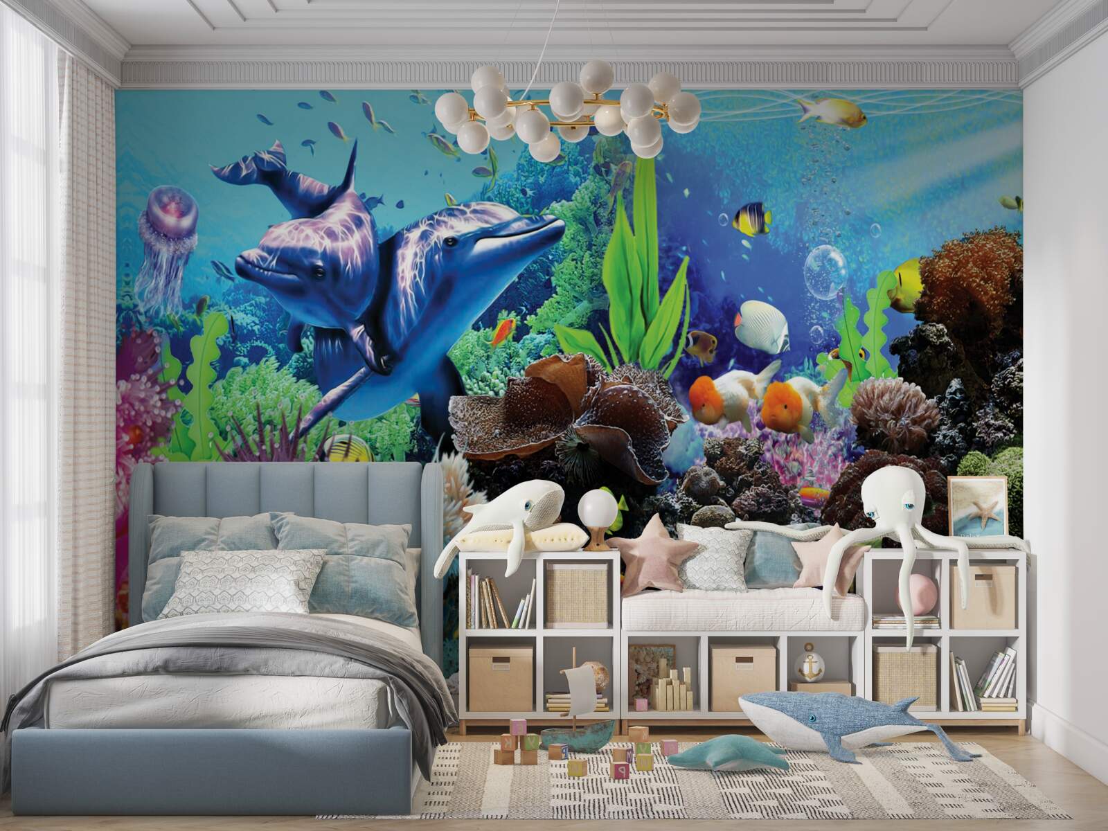 Fotobehang de onderwaterwereld tot in detail