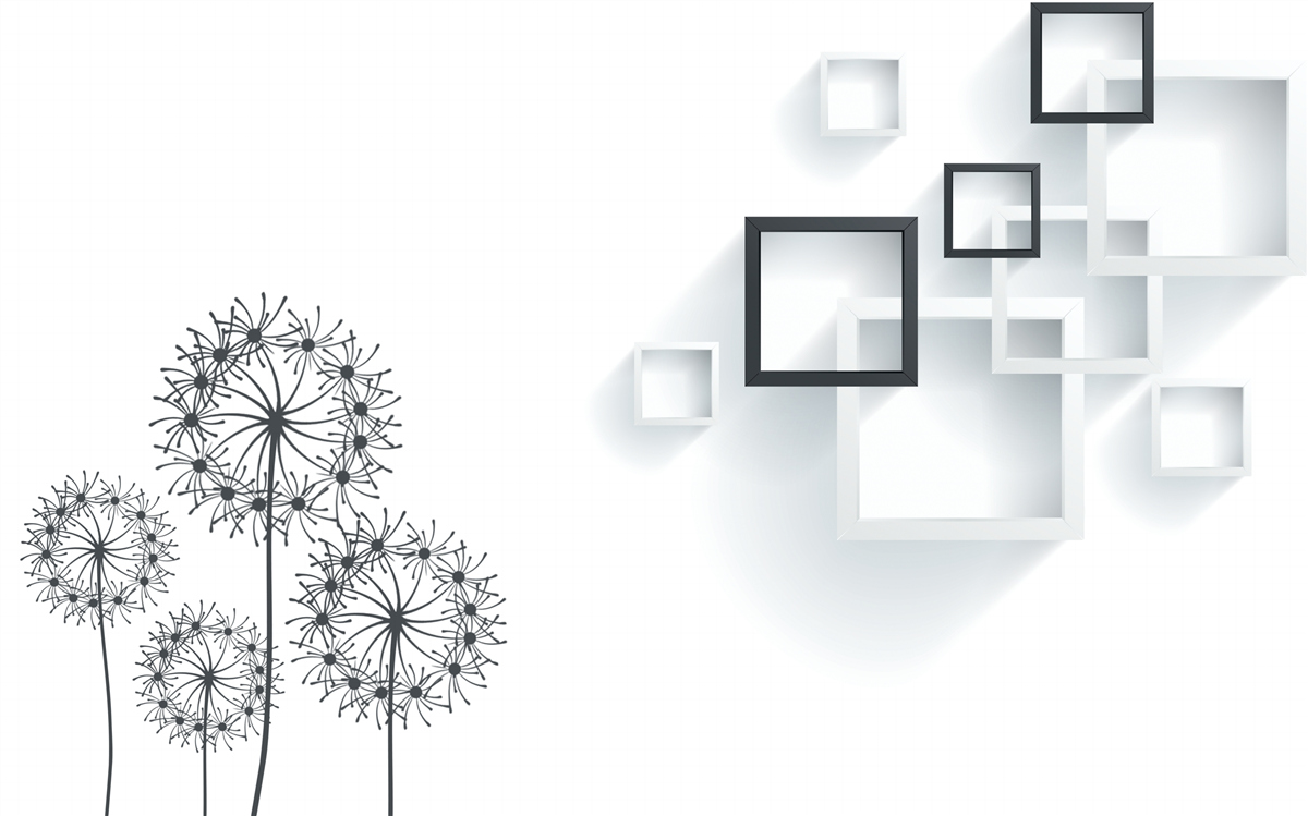 Fotobehang geometrische vormen op een witte achtergrond met milleon