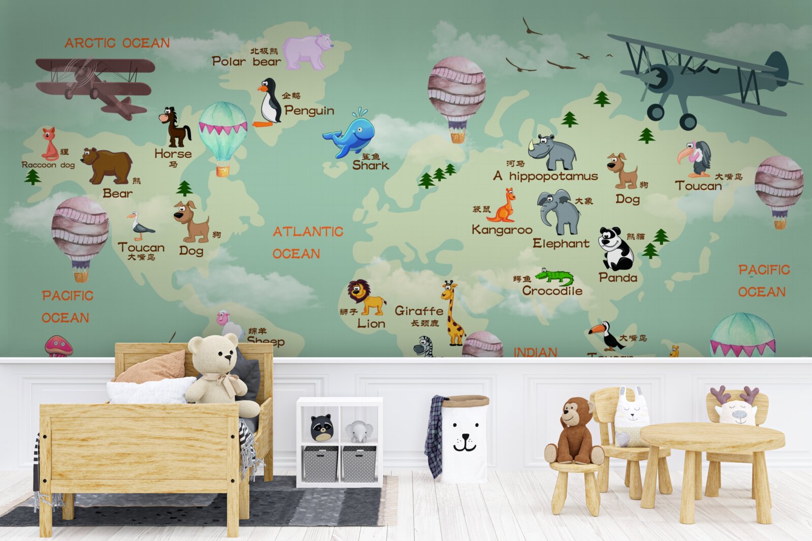 Fotobehang wereldkaart voor kinderen