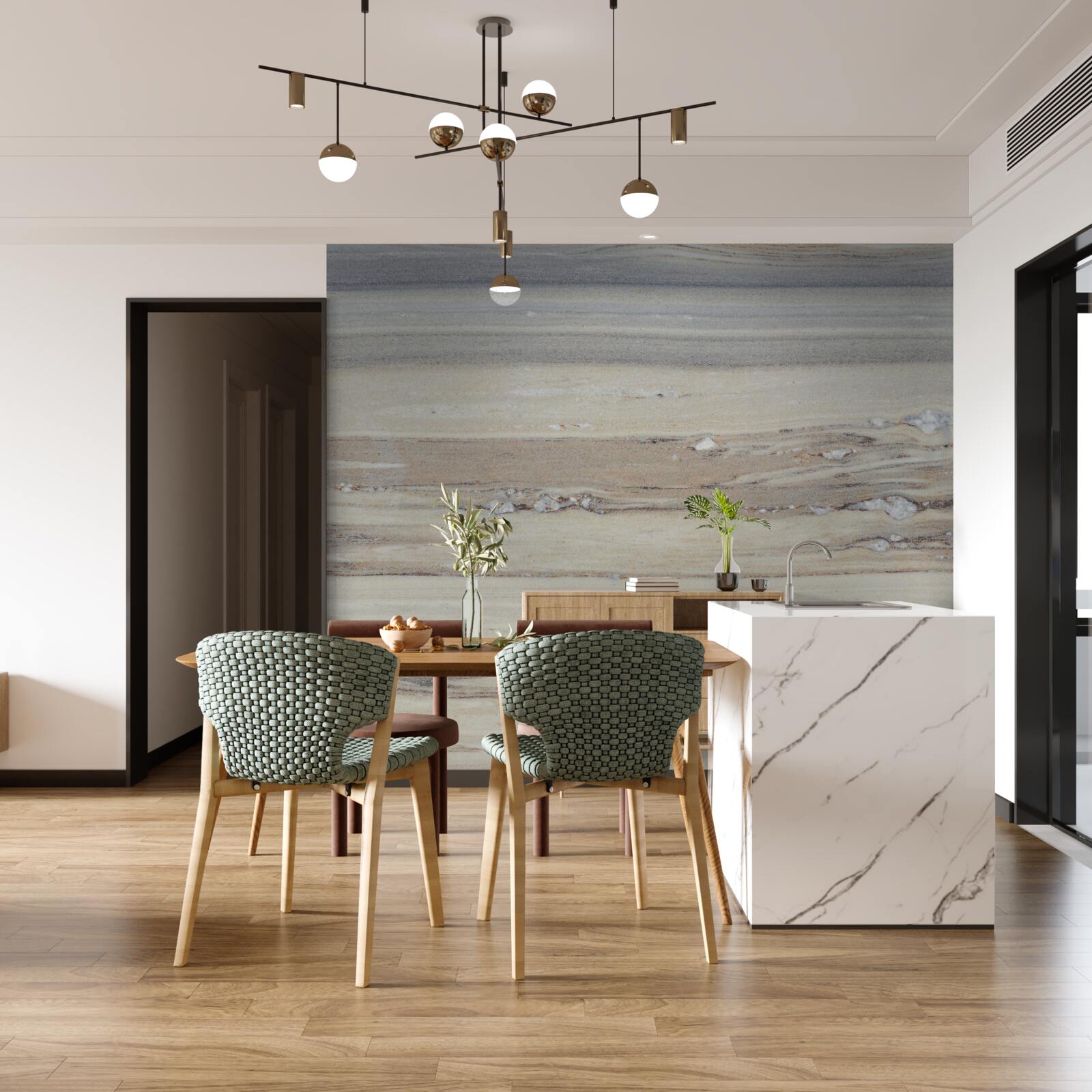 Fotobehang lichtgrijs zeezand