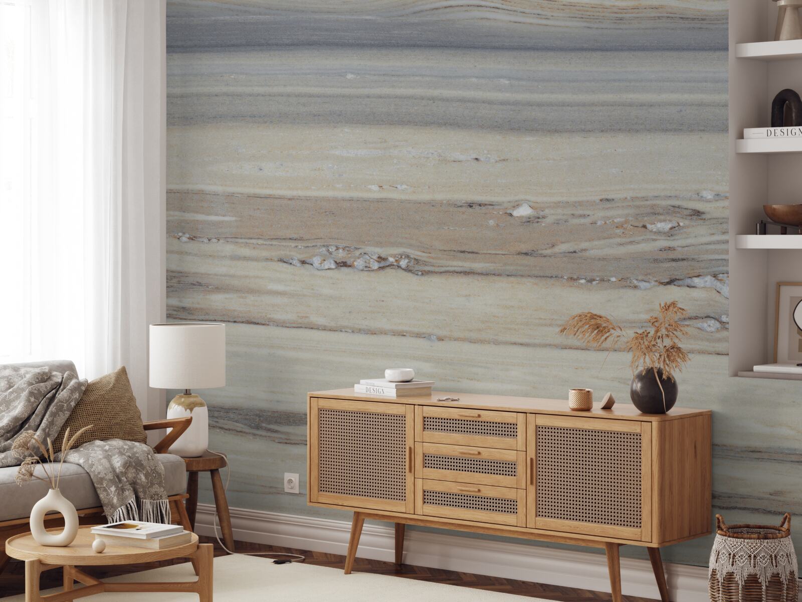 Fotobehang lichtgrijs zeezand