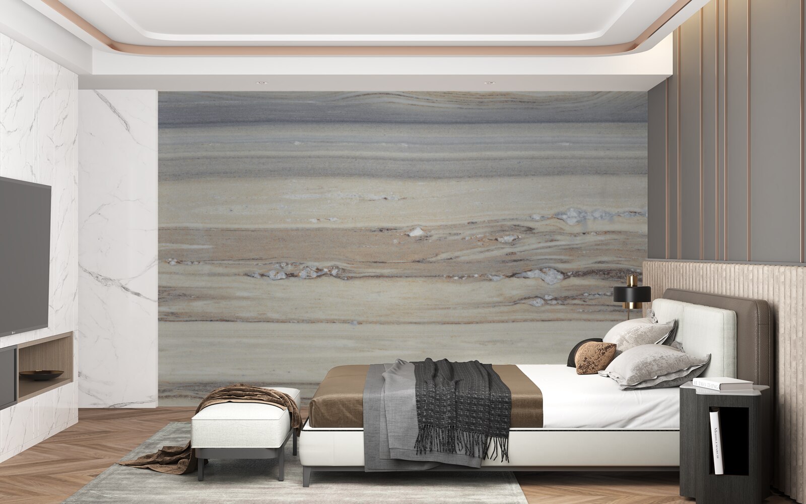 Fotobehang lichtgrijs zeezand