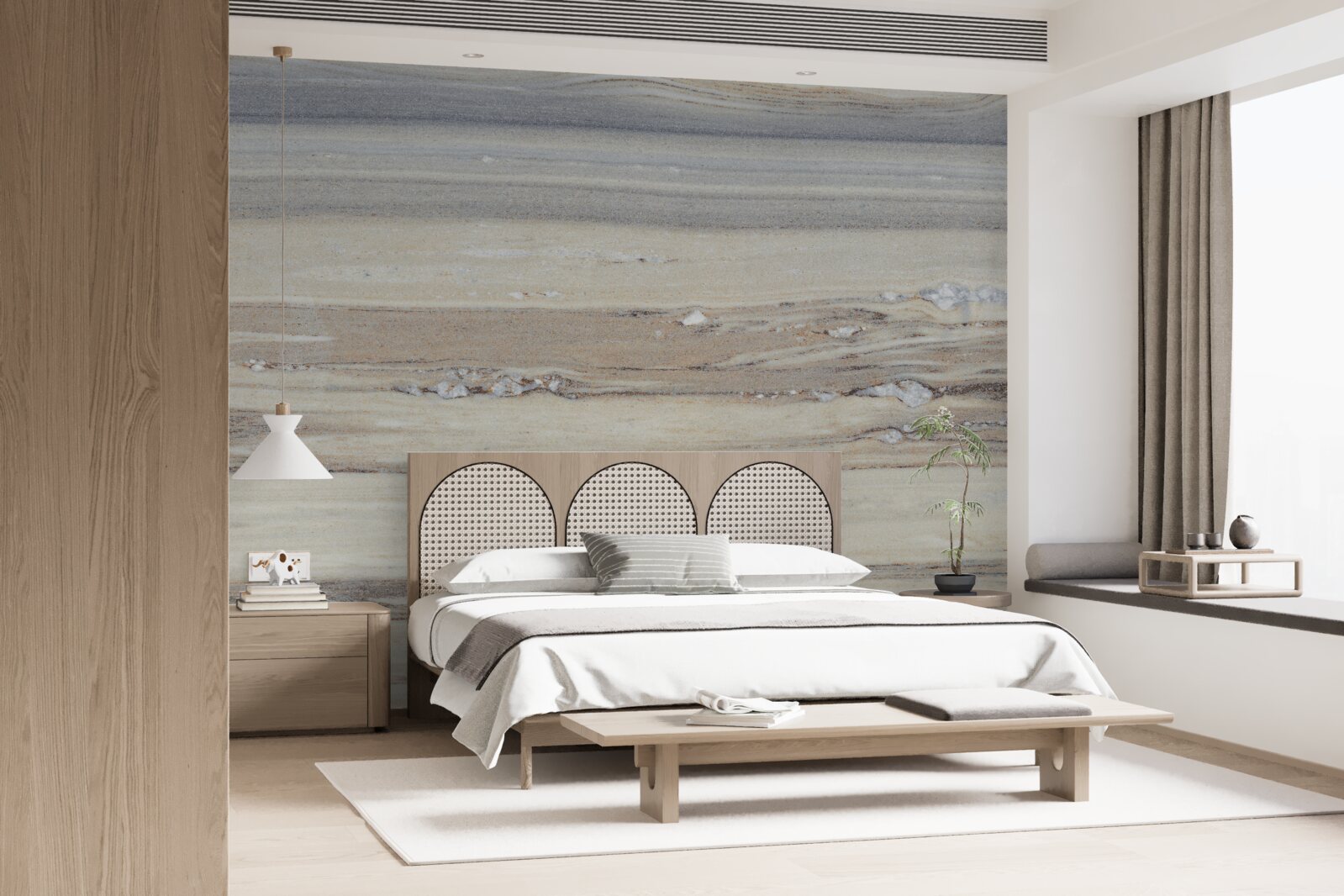 Fotobehang lichtgrijs zeezand