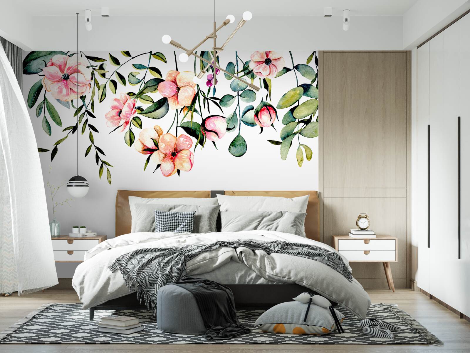 Fotobehang bloemen die in de zomer groeien