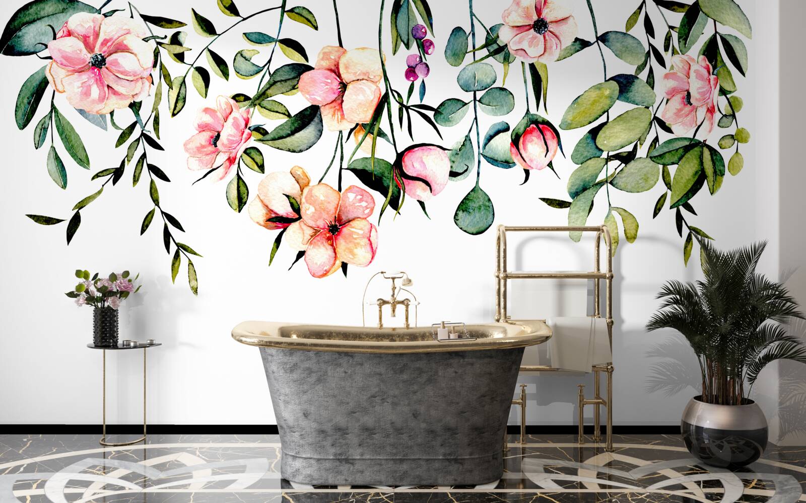 Fotobehang bloemen die in de zomer groeien