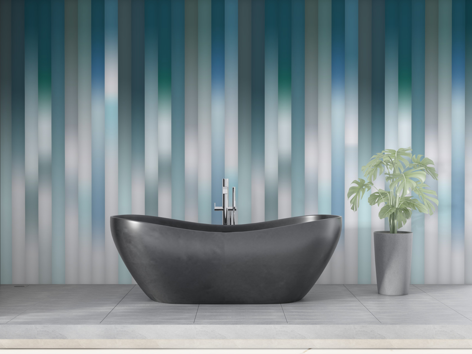 Fotobehang lijnen die verticaal lopen creëren een neerwaartse helling