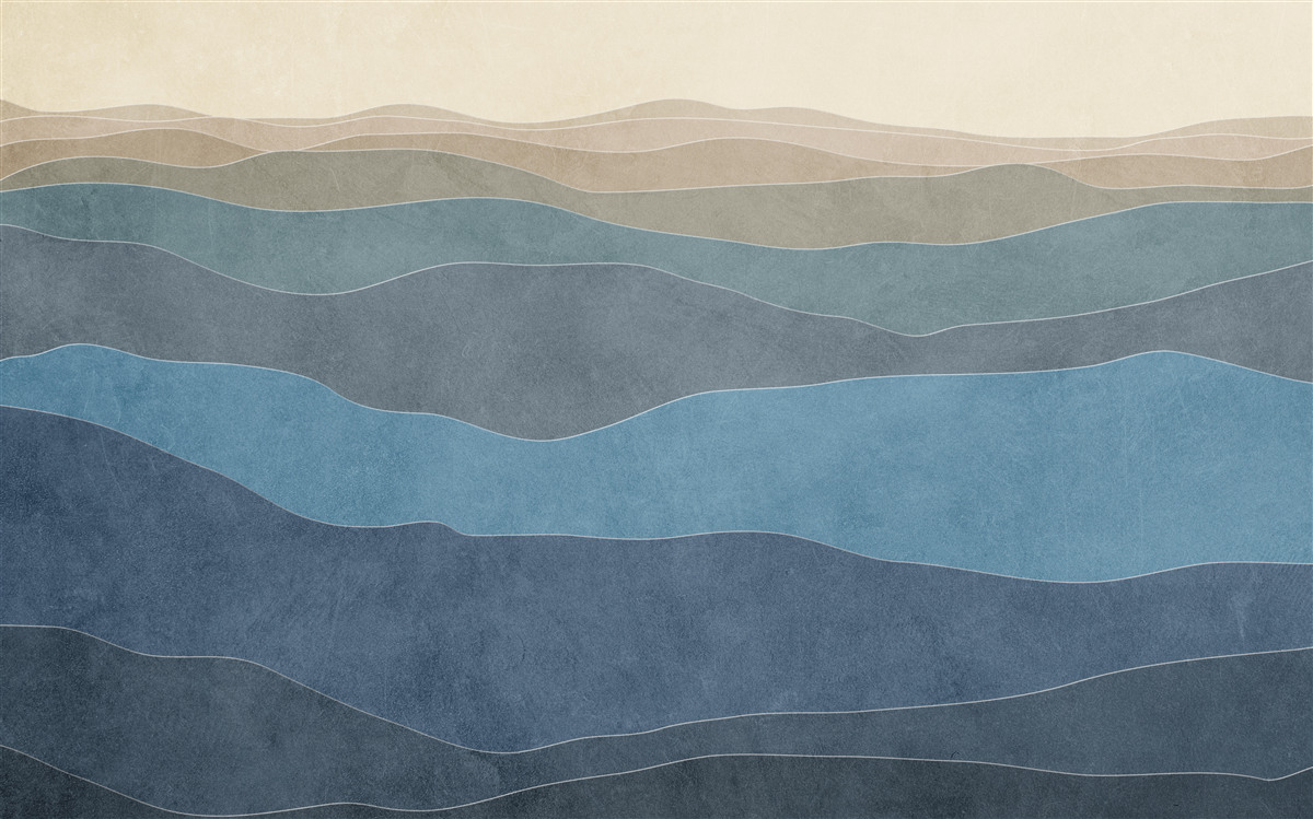 Fotobehang bij zonsopgang veelkleurige heuvels en vliegtuigen