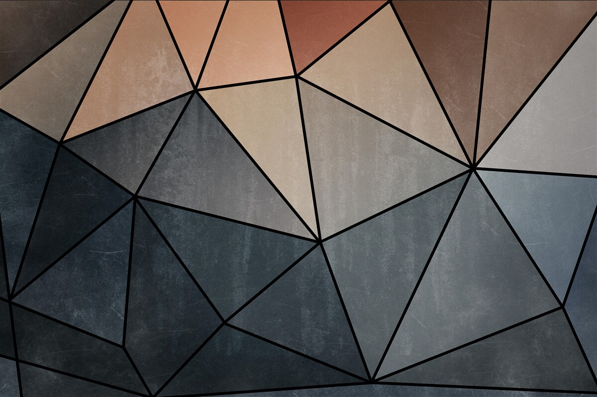 Fotobehang driedimensionale houten figuren in zachte kleuren