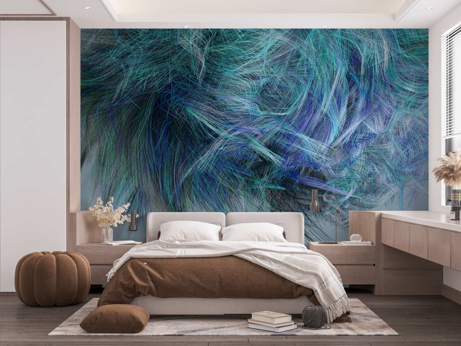 Fotobehang ongewoon boeket van veelkleurige veren