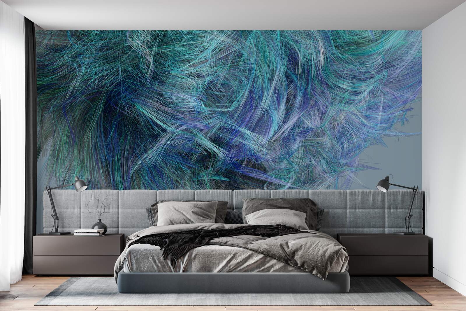 Fotobehang ongewoon boeket van veelkleurige veren