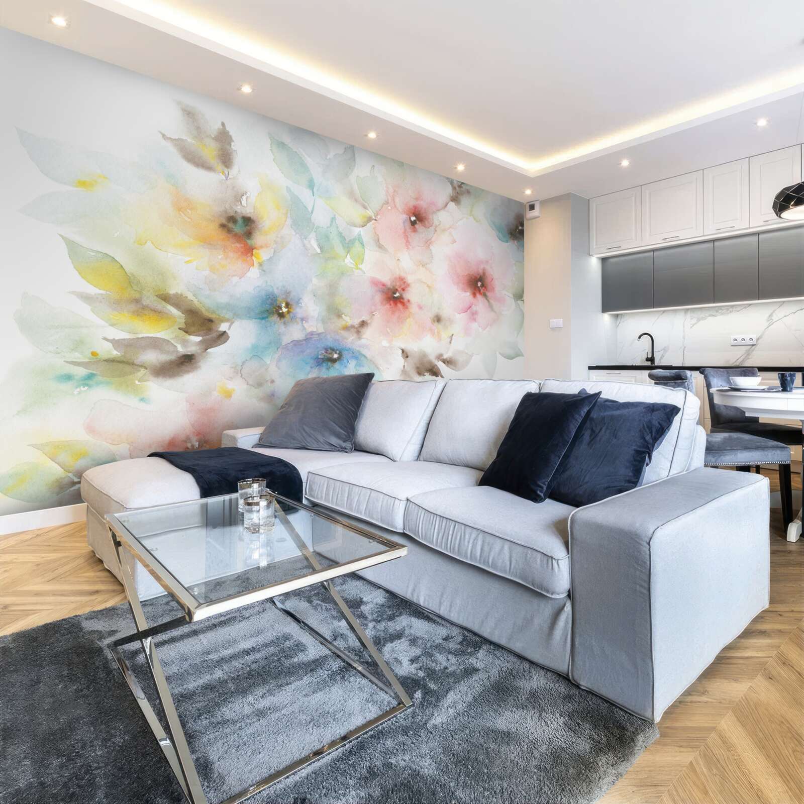 Fotobehang heldere zomerknoppen bloeien aan één tak