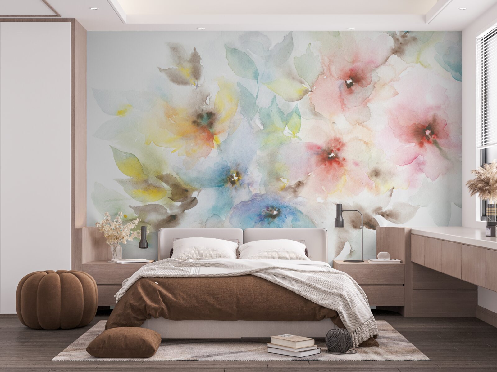 Fotobehang heldere zomerknoppen bloeien aan één tak