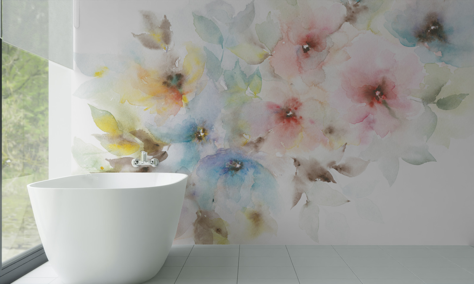 Fotobehang heldere zomerknoppen bloeien aan één tak