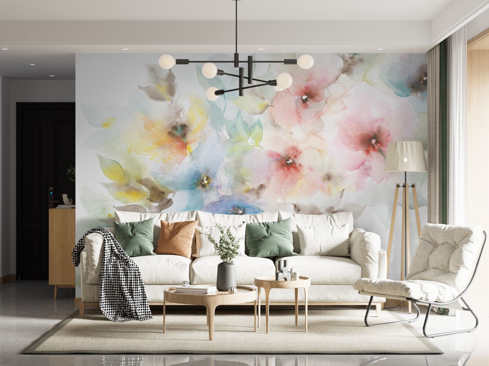 Fotobehang heldere zomerknoppen bloeien aan één tak