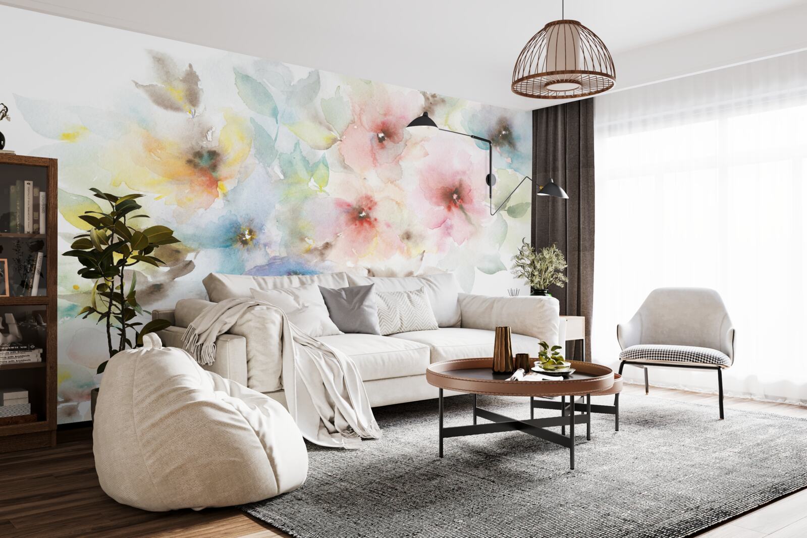 Fotobehang heldere zomerknoppen bloeien aan één tak