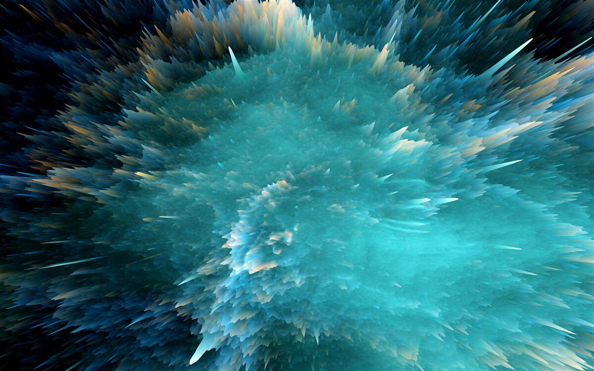 Fotobehang een flits van levendige turquoise pigmentatie