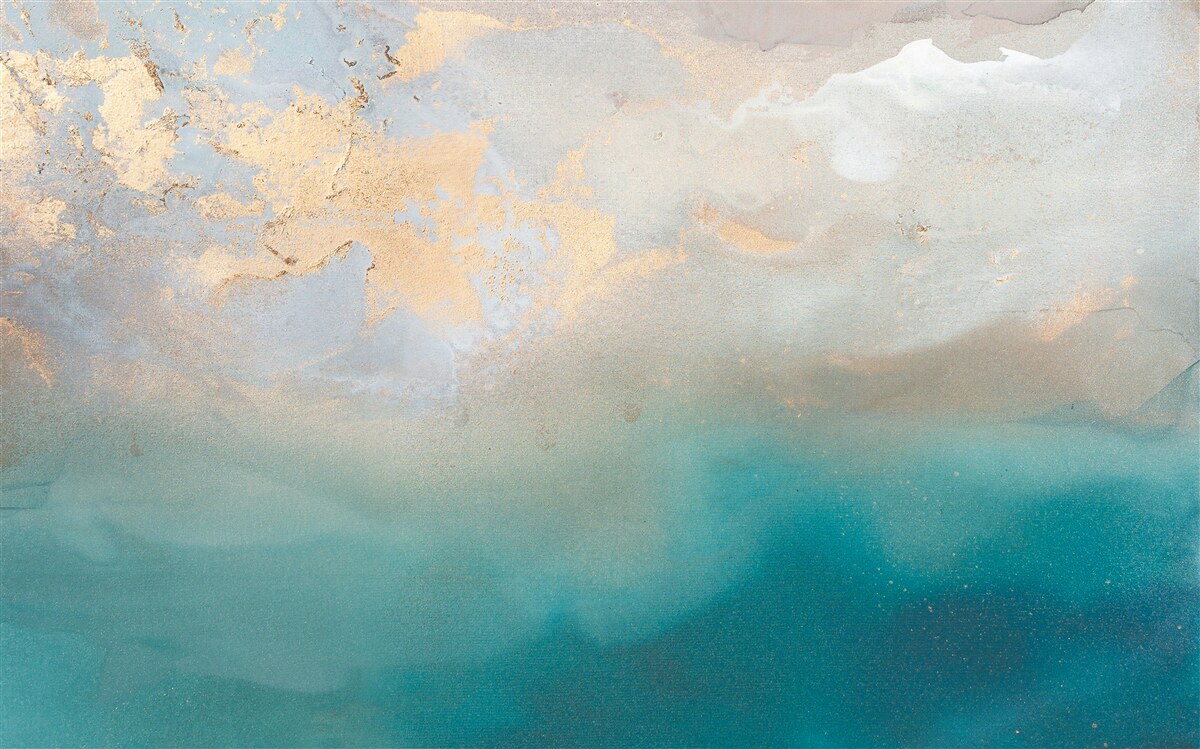 Fotobehang Turquoise gekleurde zeegolven, heftig razend