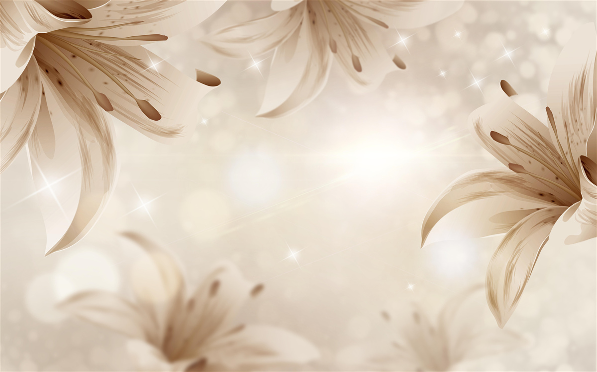 Fotobehang zacht boeket van heldere lelies