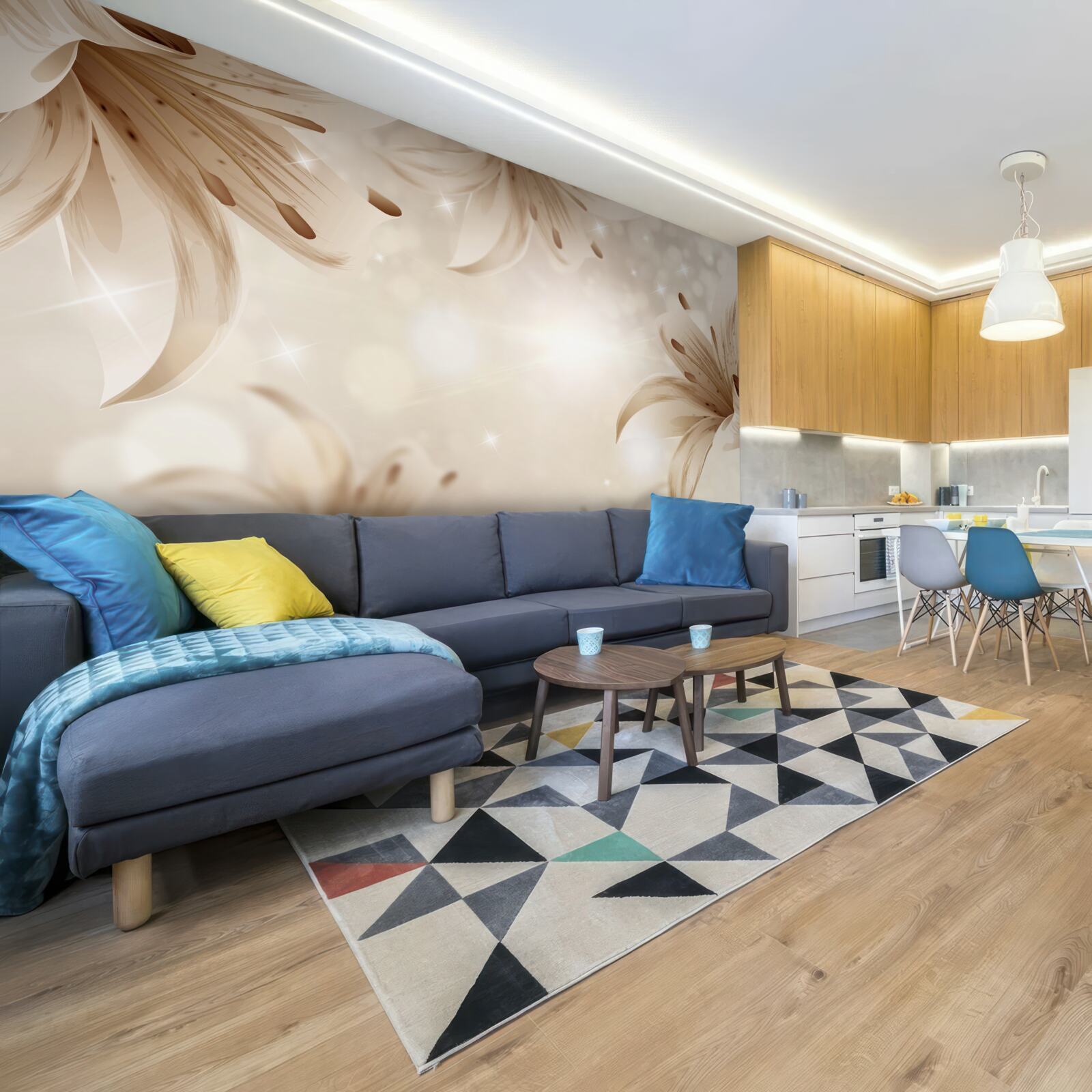 Fotobehang zacht boeket van heldere lelies