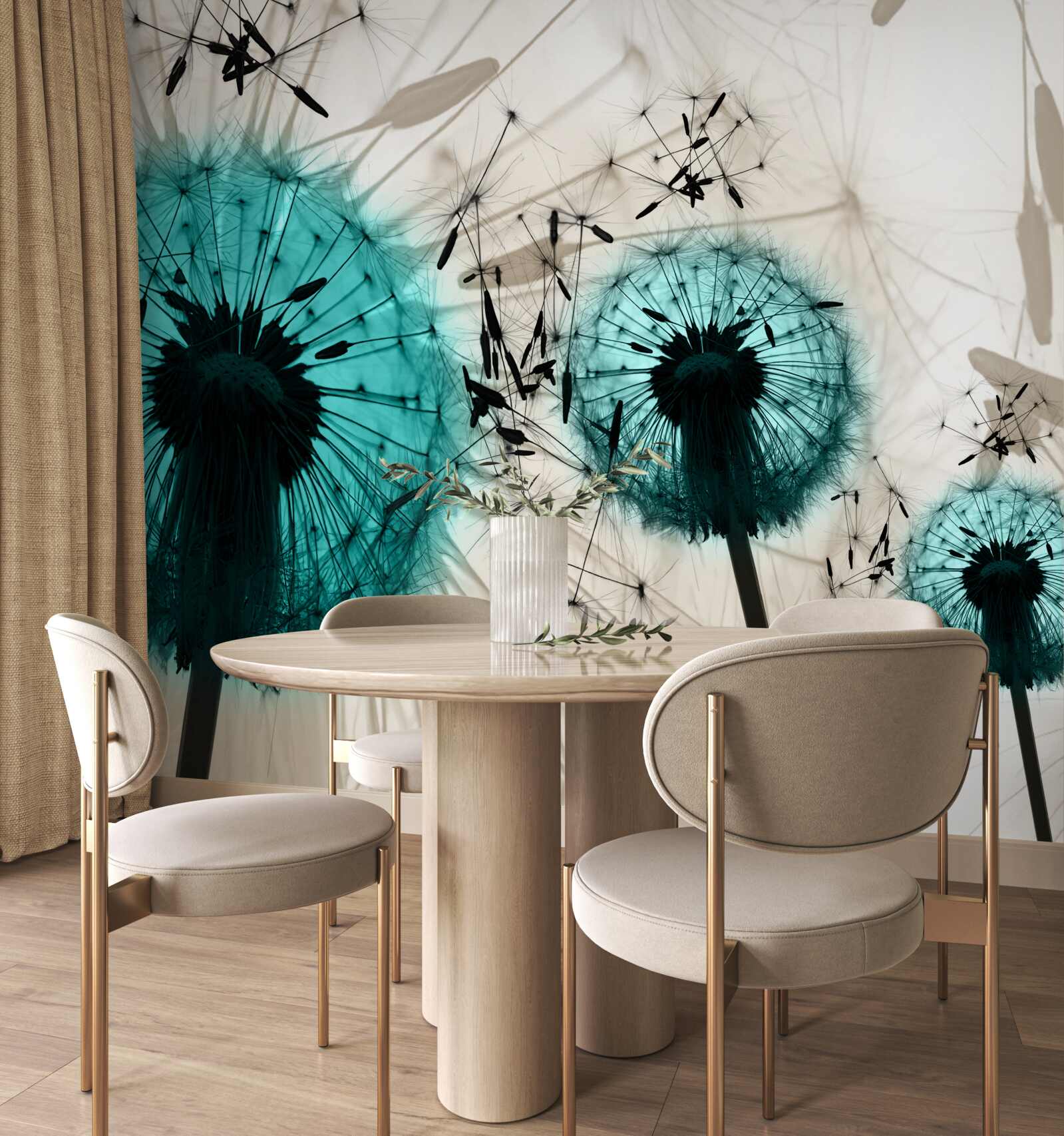 Fotobehang close-ups van paardenbloemen