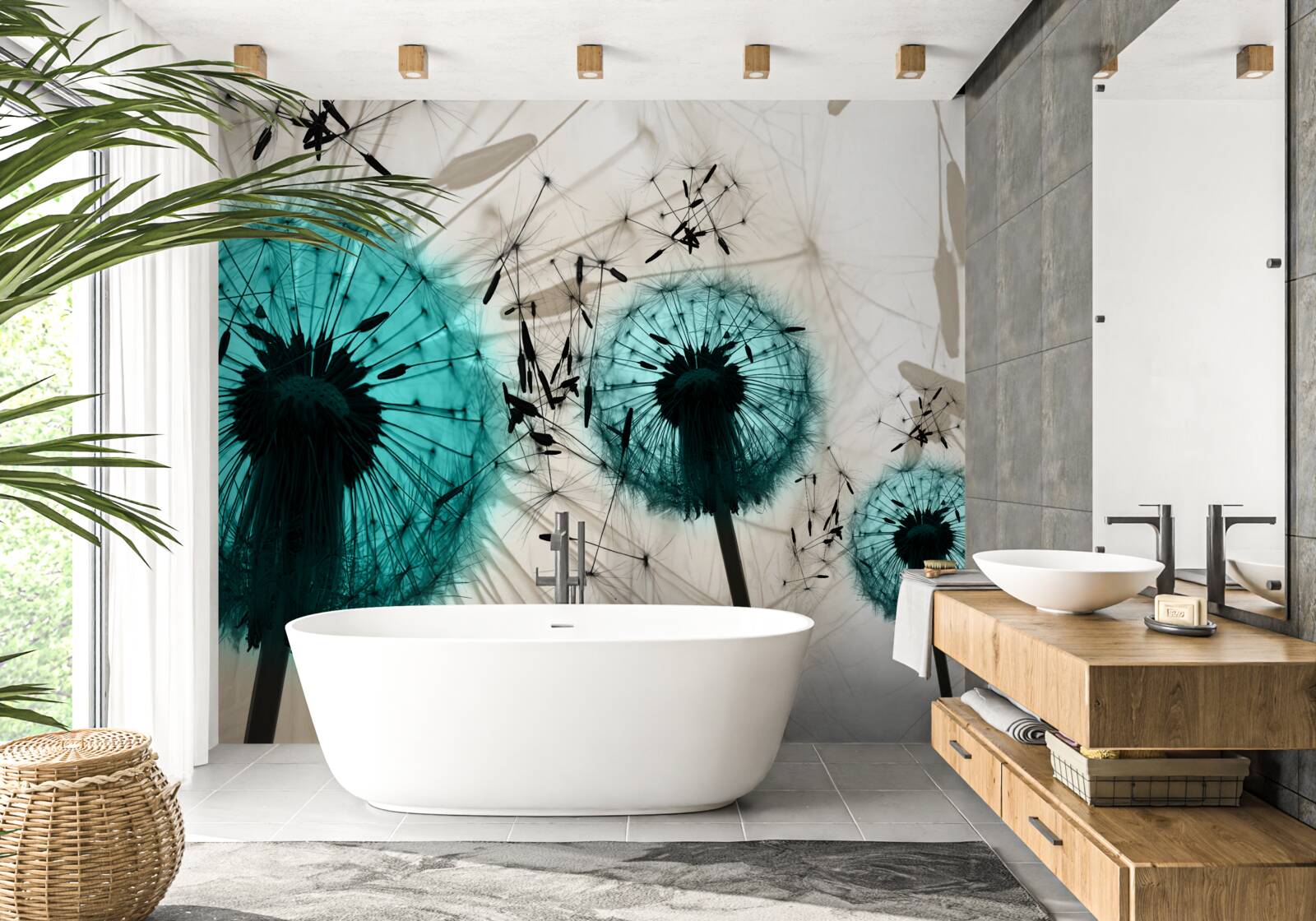 Fotobehang close-ups van paardenbloemen