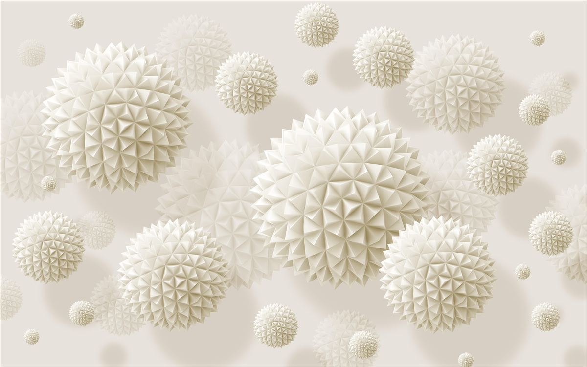 Fotobehang scherpe ballen zwevend in een staat van gewichtloosheid