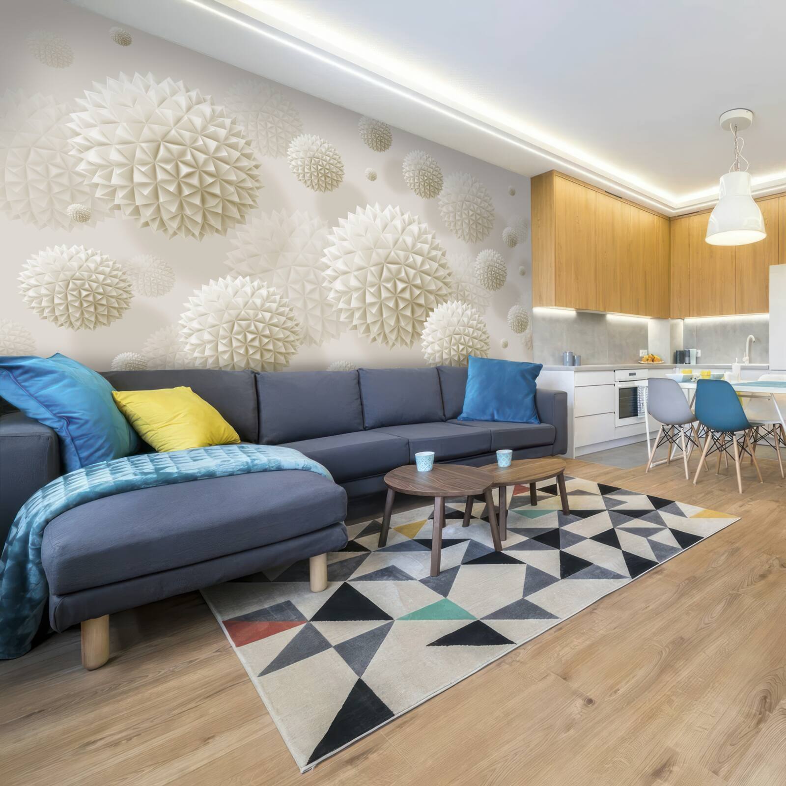 Fotobehang scherpe ballen zwevend in een staat van gewichtloosheid