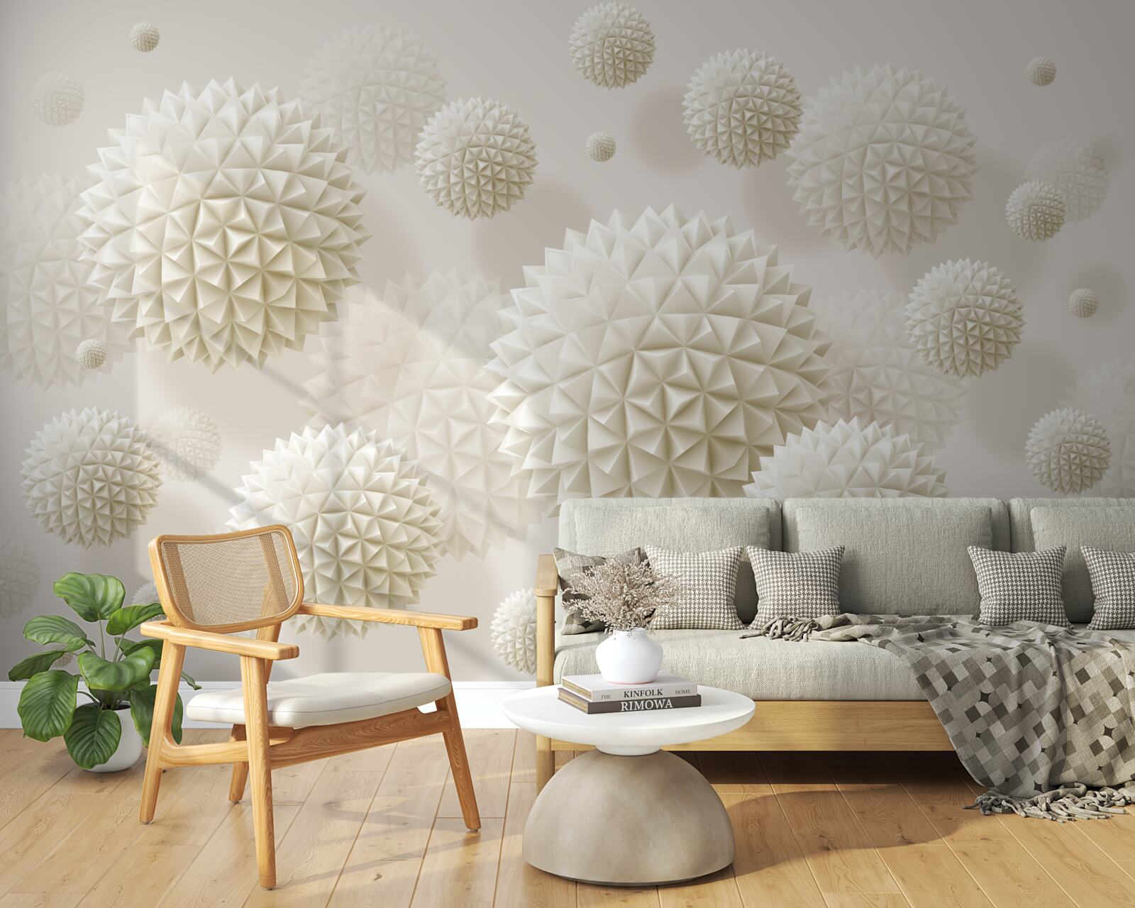 Fotobehang scherpe ballen zwevend in een staat van gewichtloosheid