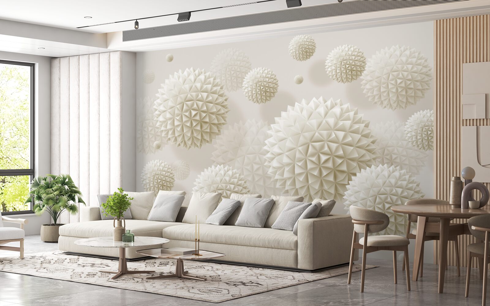 Fotobehang scherpe ballen zwevend in een staat van gewichtloosheid