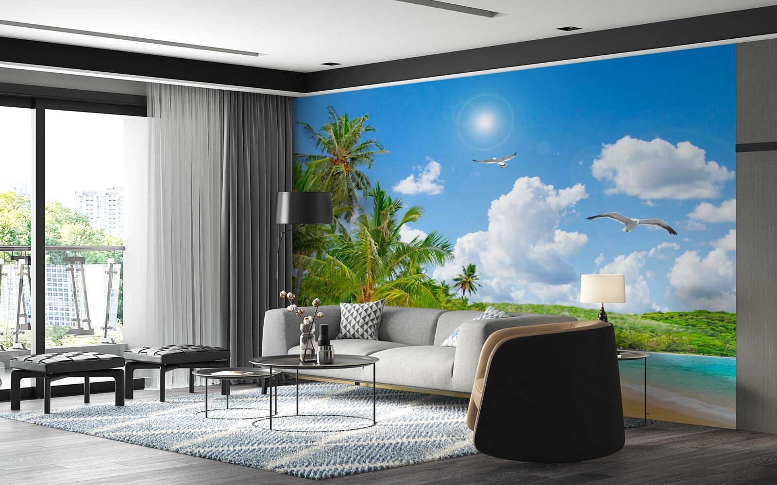 Fotobehang de zee en het strand zijn prachtig