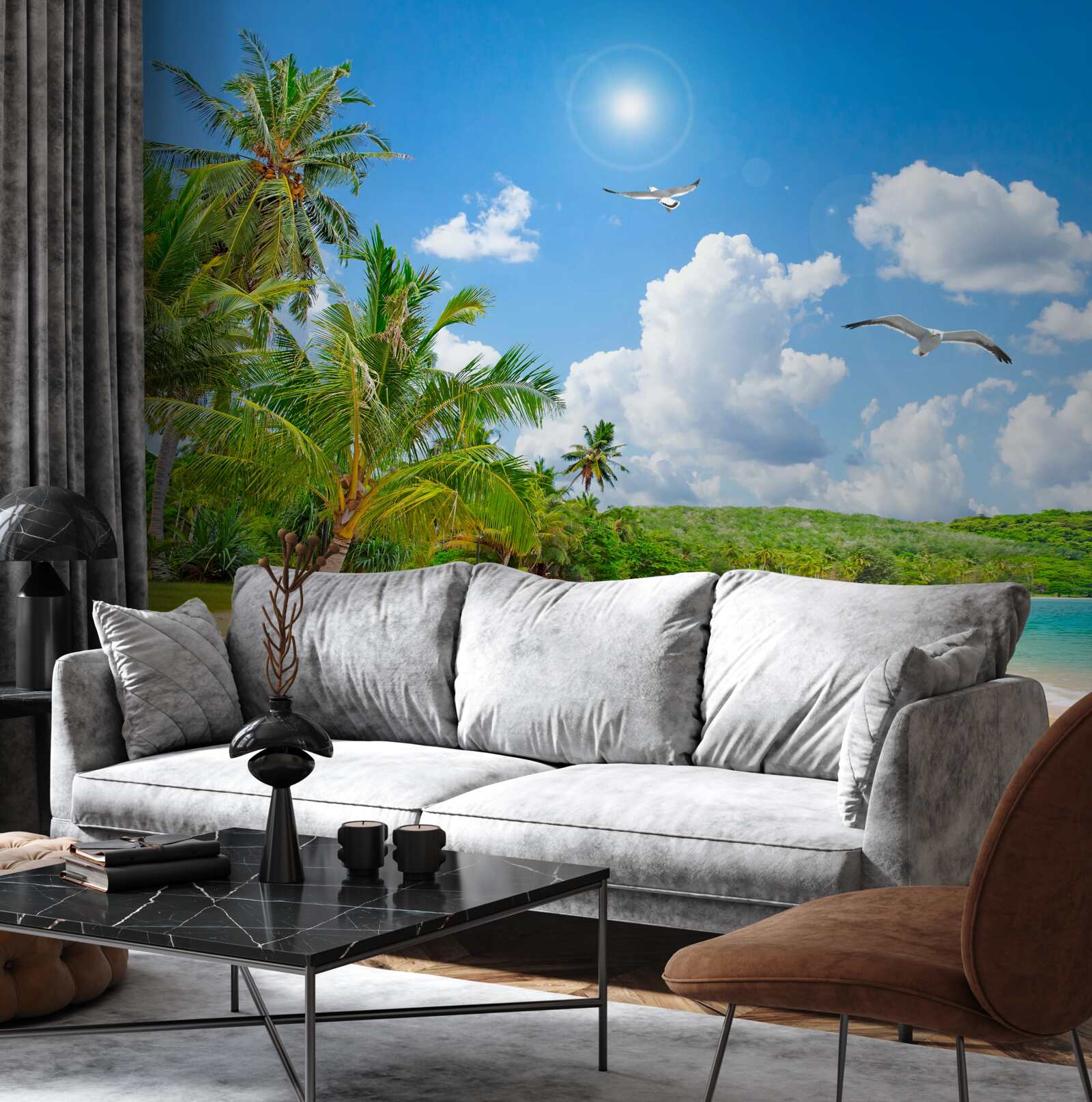 Fotobehang de zee en het strand zijn prachtig