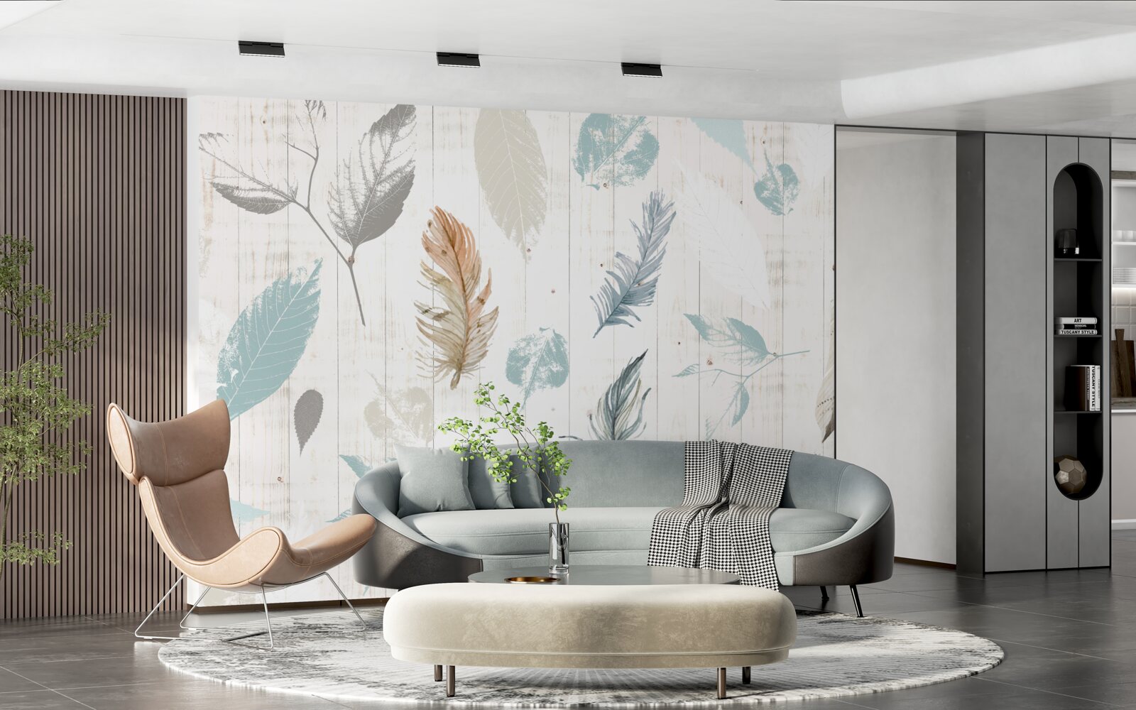 Fotobehang Sporen van tropische herfstbladeren