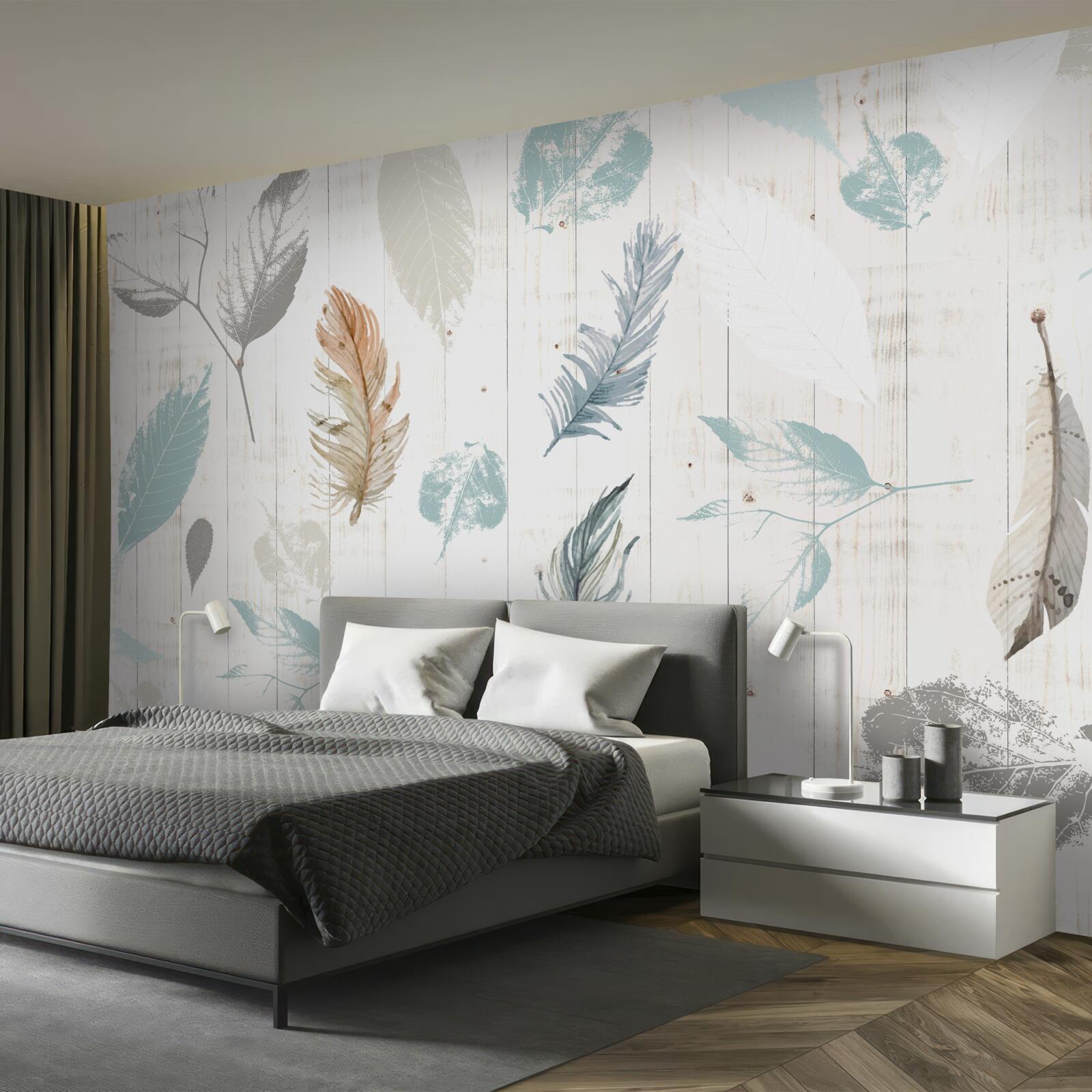 Fotobehang Sporen van tropische herfstbladeren