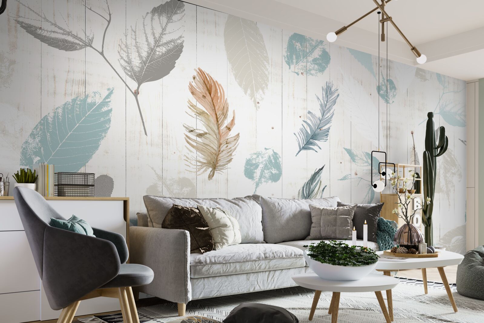 Fotobehang Sporen van tropische herfstbladeren