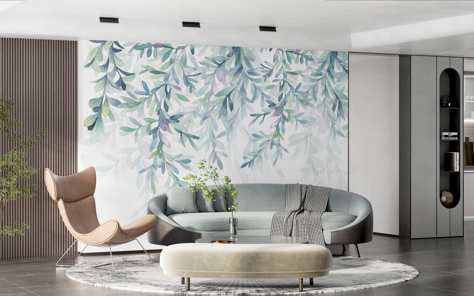 Fotobehang bladeren aan takken worden groen