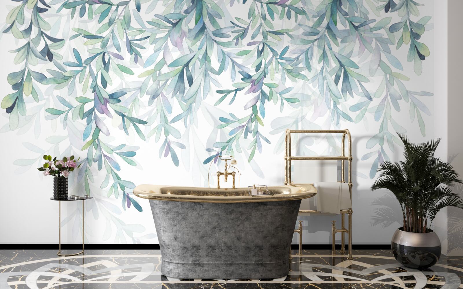 Fotobehang bladeren aan takken worden groen