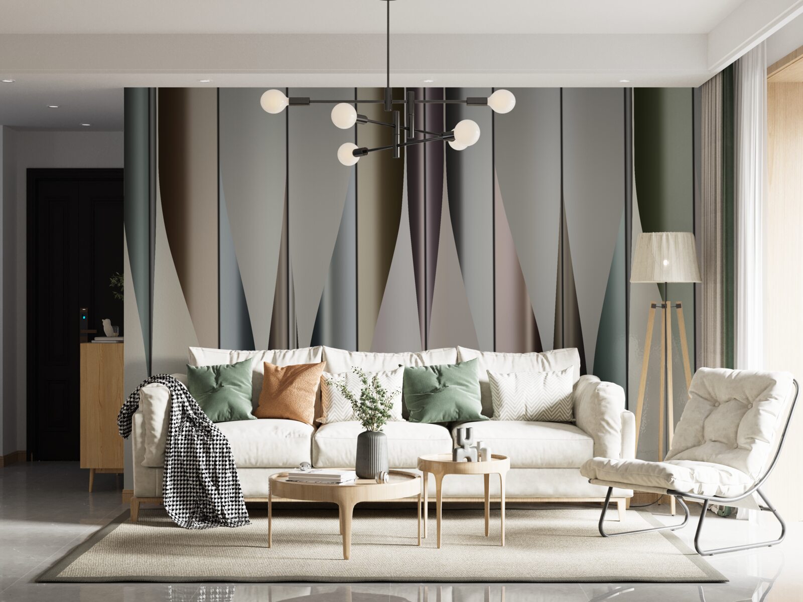 Fotobehang Verticaal gelegd parket met puntige uiteinden