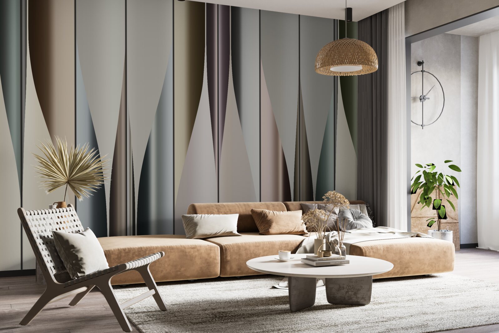 Fotobehang Verticaal gelegd parket met puntige uiteinden