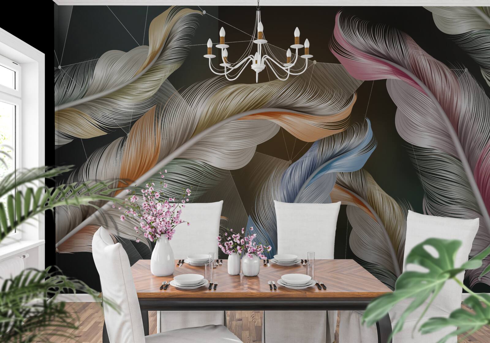 Fotobehang een vleugje heldere kleuren aan de nachtelijke hemel