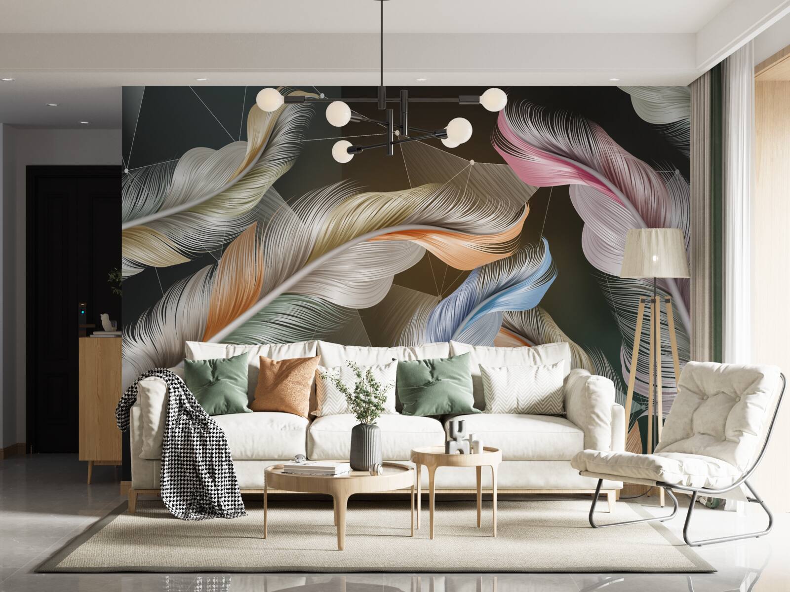 Fotobehang een vleugje heldere kleuren aan de nachtelijke hemel