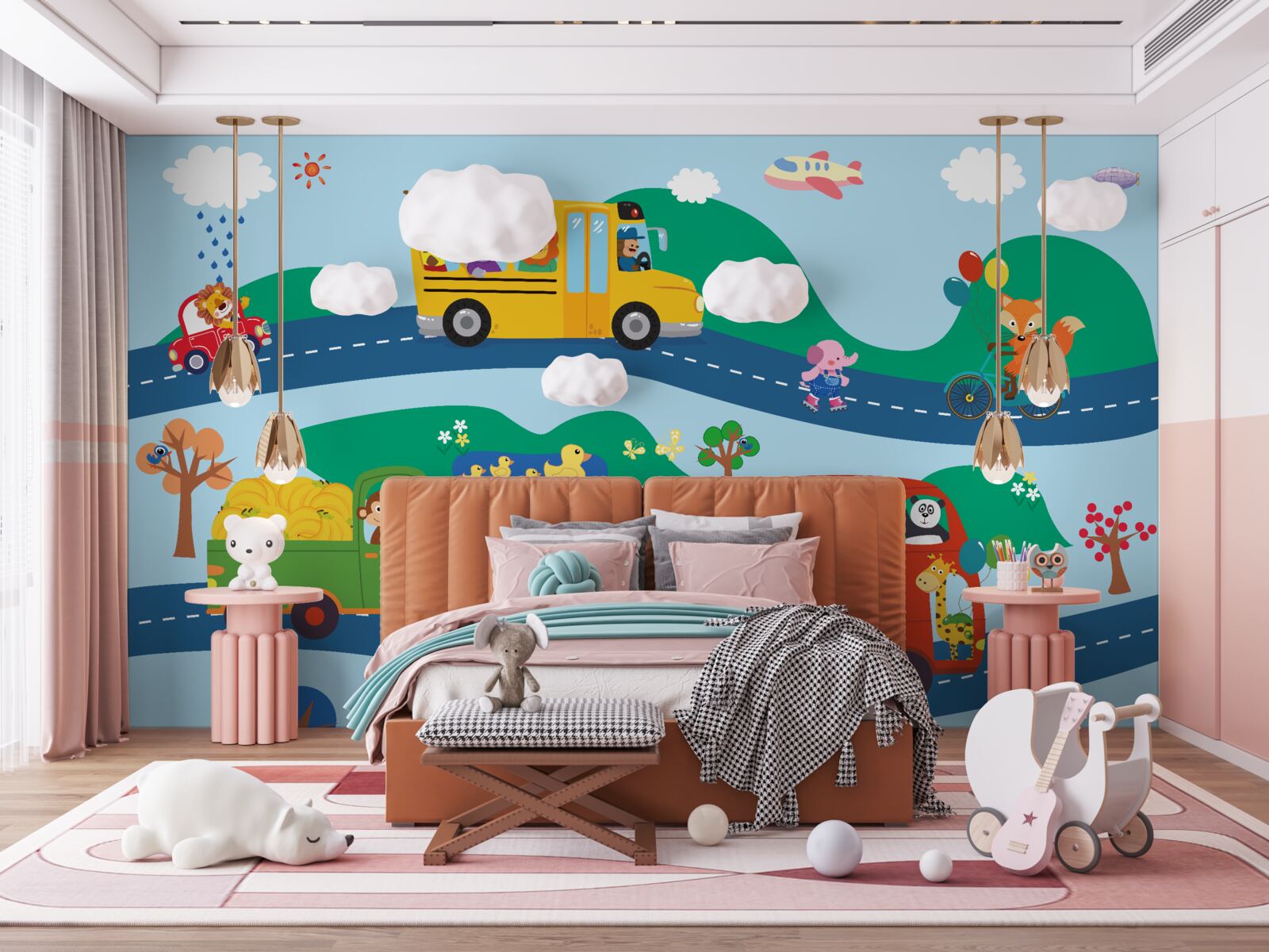 Fotobehang dieren worden vervoerd door