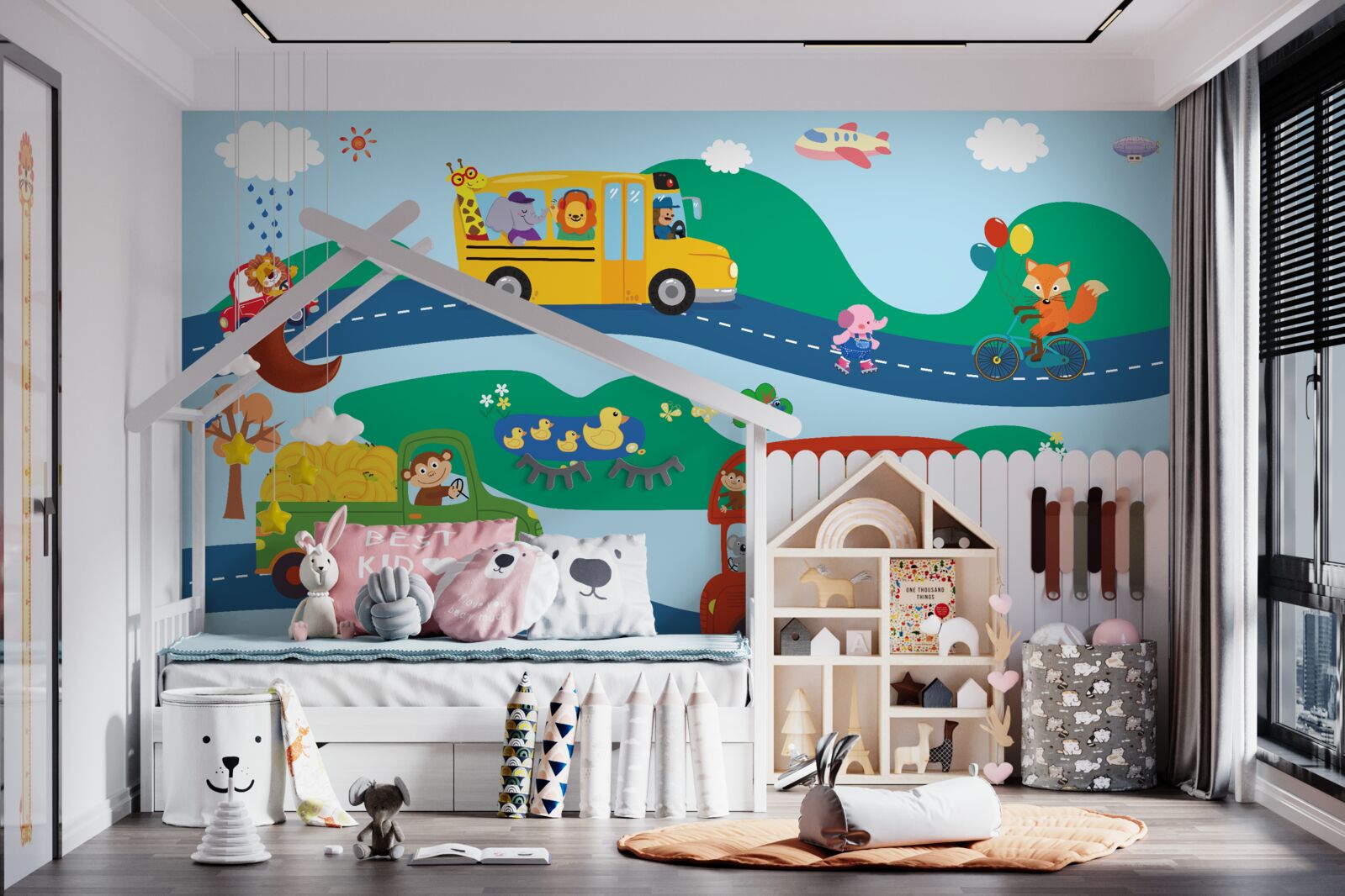 Fotobehang dieren worden vervoerd door