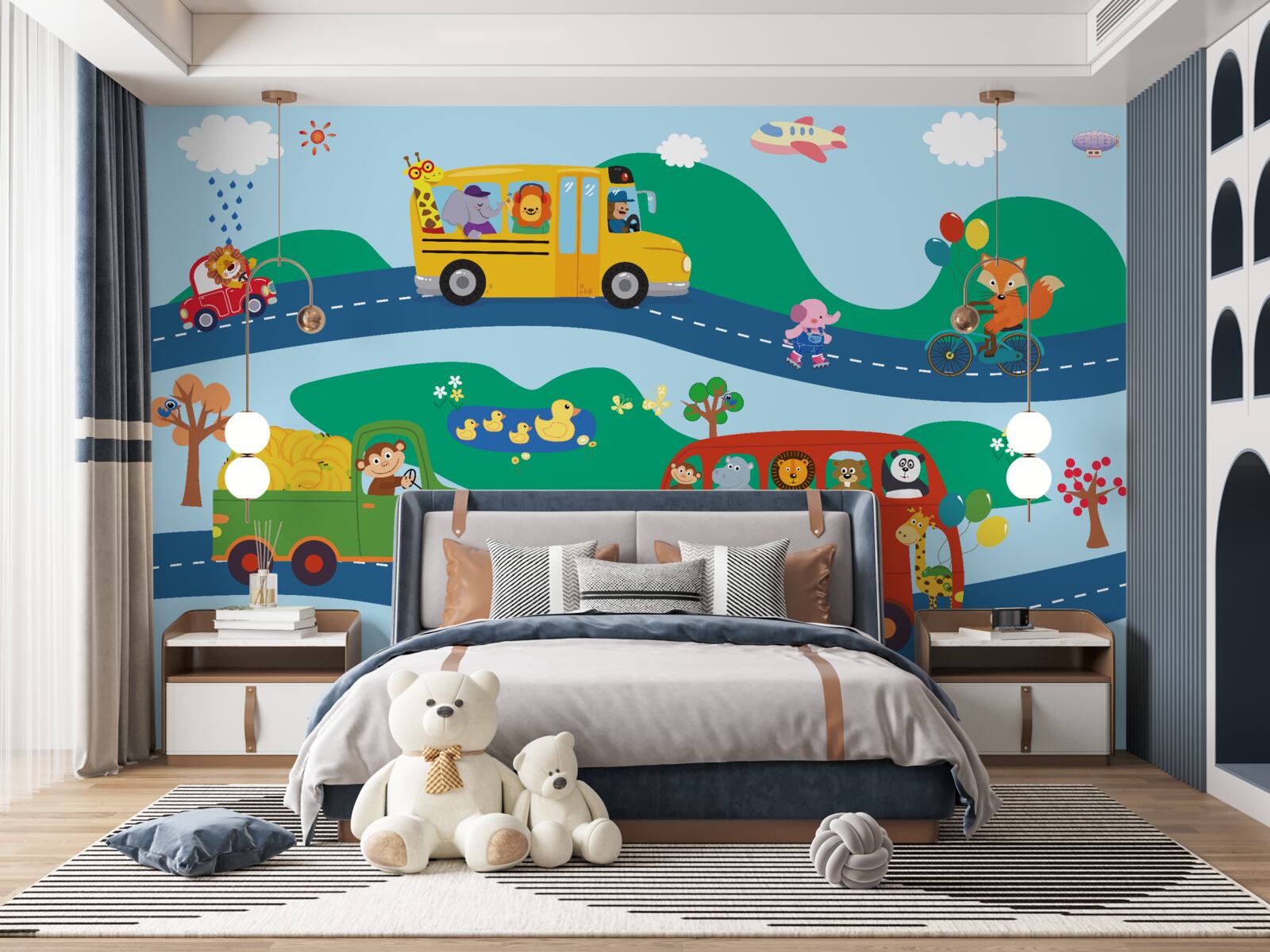 Fotobehang dieren worden vervoerd door