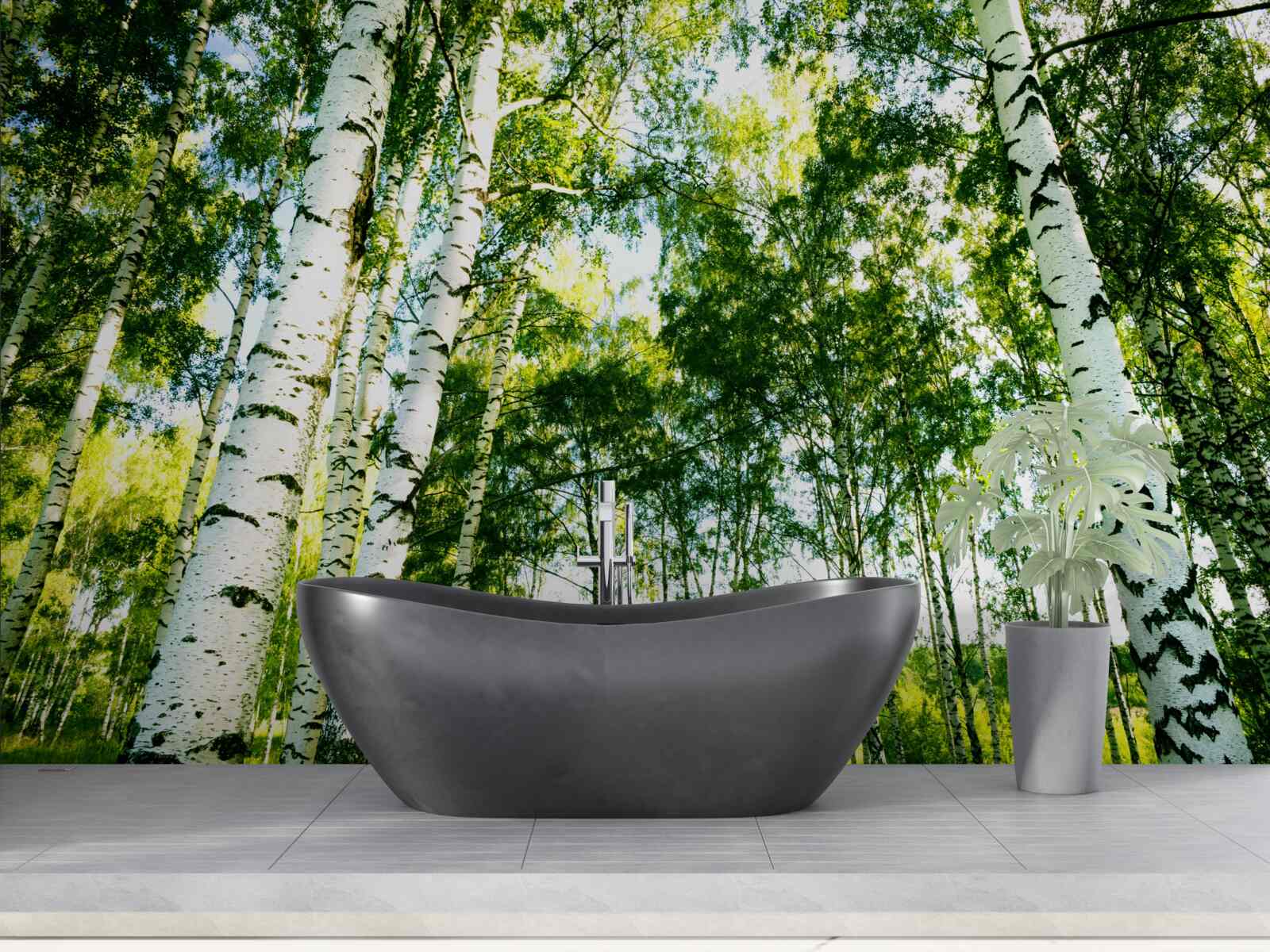 Fotobehang berkenbos